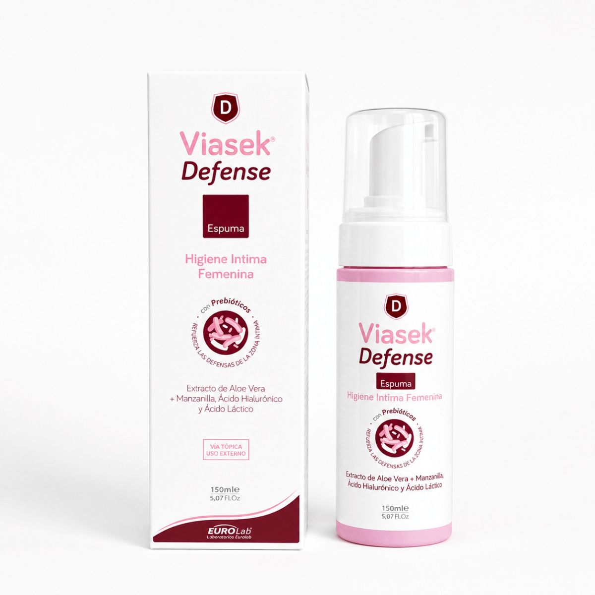 Viasek Defense Espuma Higiene Intima Candidiasis Env.Air Foam x150ml