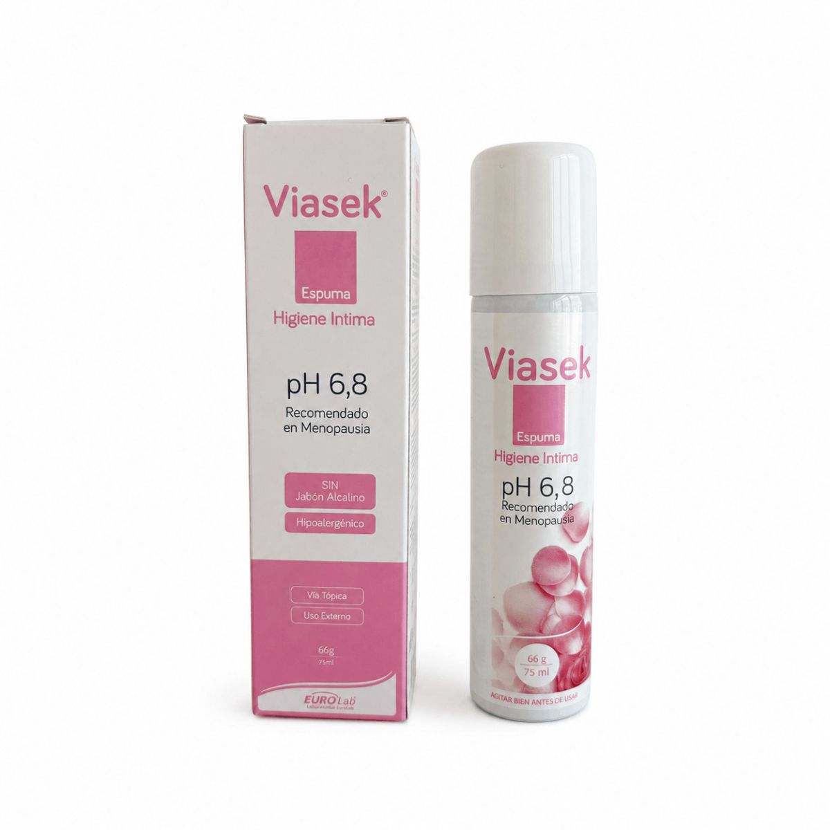 Viasek Espuma Higiene Intima pH 6,8 Menopausia x75ml